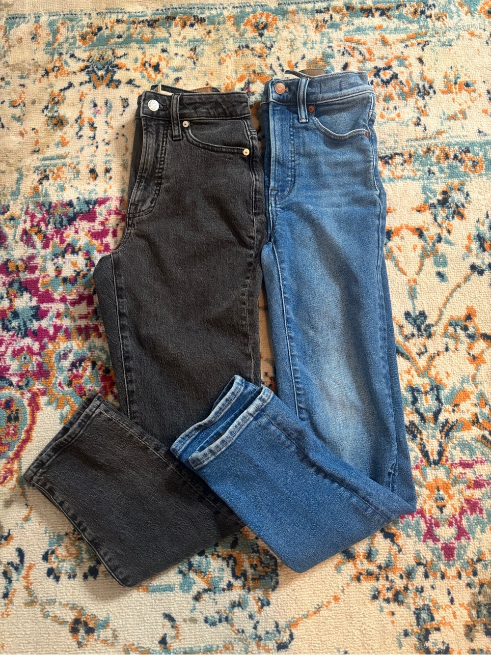 Madewell High-Rise Jeans Duo — Black and Medium Blue